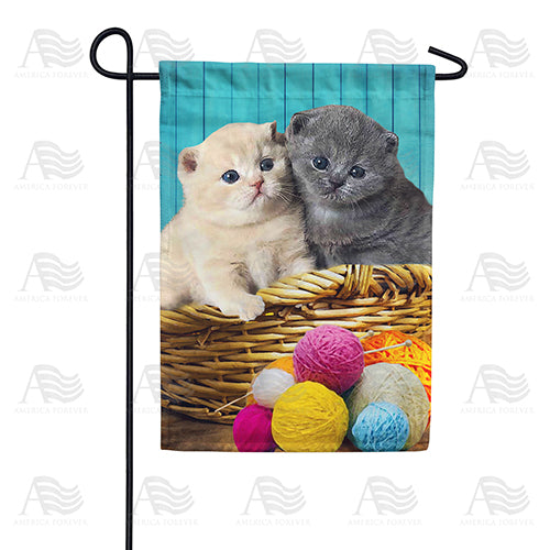 America Forever Close Knit Kittens Garden Flag