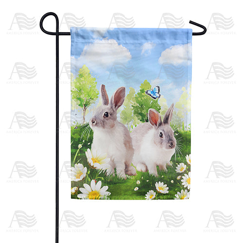 America Forever Spring Bunny Couple Garden Flag