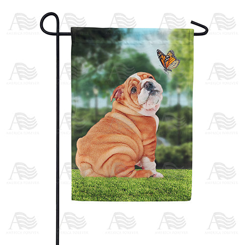 America Forever Bulldog's Butterfly Fascination Garden Flag