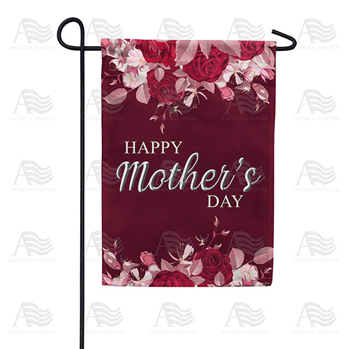 America Forever Burgundy Roses For Mother Garden Flag