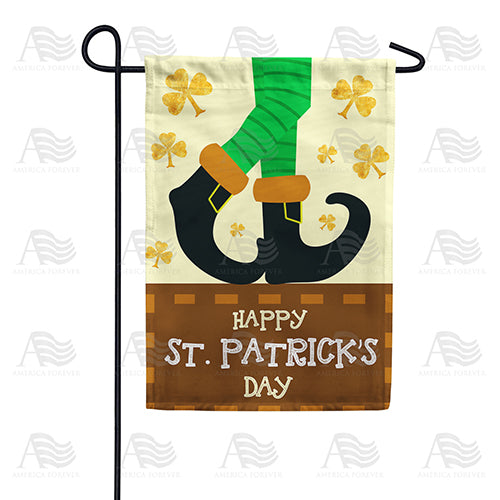 America Forever Leprechaun Buckled Shoes Garden Flag