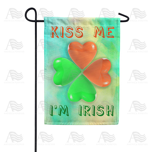 America Forever Kiss Me I'm Irish Garden Flag