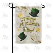 America Forever Happy St. Patrick's Day Gold Tone Garden Flag