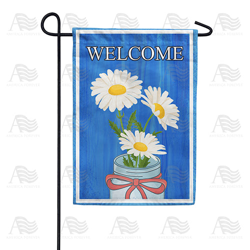 America Forever Daisies In Mason Jar Garden Flag