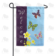 America Forever Floral Butterfly Welcome Garden Flag
