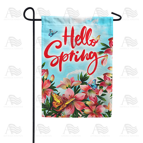 America Forever Spring Pink Lilies Garden Flag
