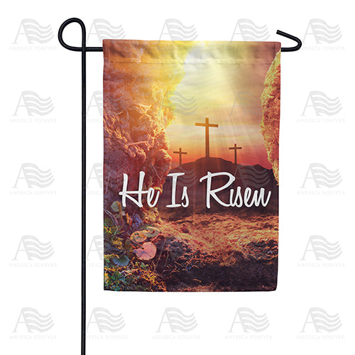 America Forever He is Risen Crosses Garden Flag