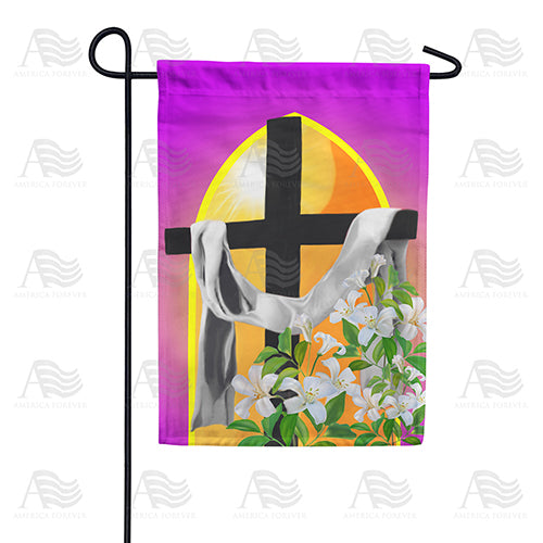 America Forever Cross And Lilies Garden Flag
