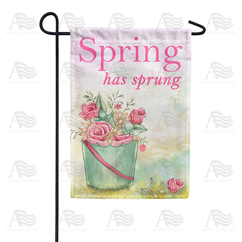 America Forever Pail Of Pink Roses Garden Flag