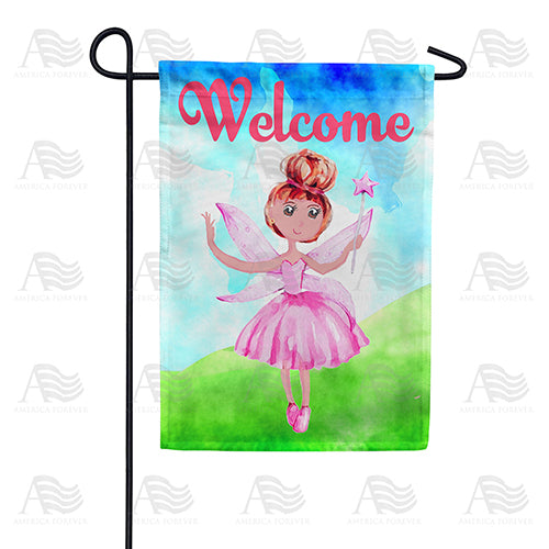America Forever Pink Fairy Welcome Garden Flag