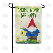 America Forever Gnome Worry Bee Happy Garden Flag