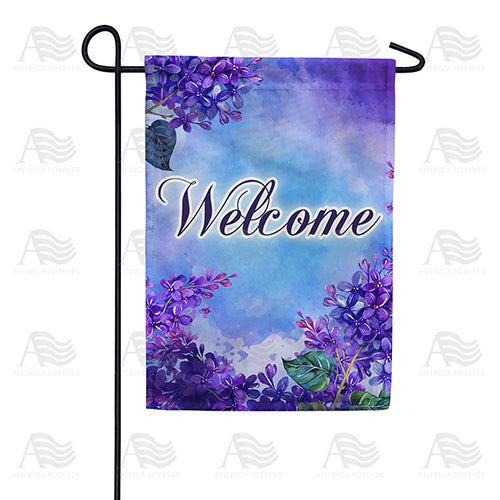 America Forever Purple Flower Welcome Garden Flag