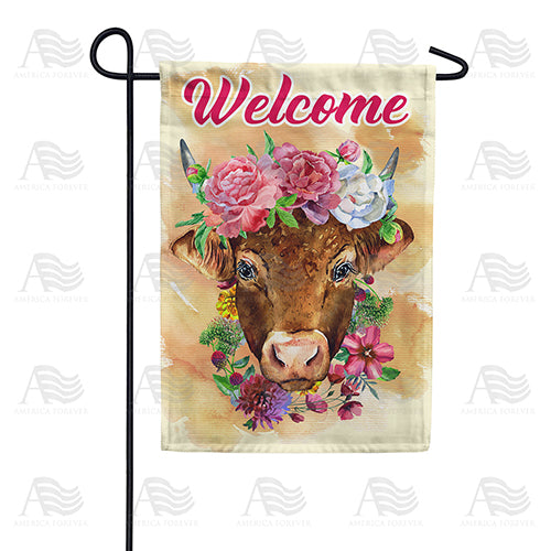 America Forever Brown Cow Welcome Garden Flag