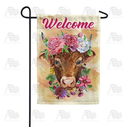 America Forever Brown Cow Welcome Garden Flag