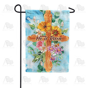 America Forever He Is Risen Wooden Cross Garden Flag