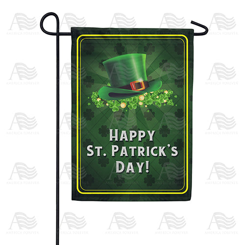 America Forever Leprechaun Hat And Clover Garden Flag