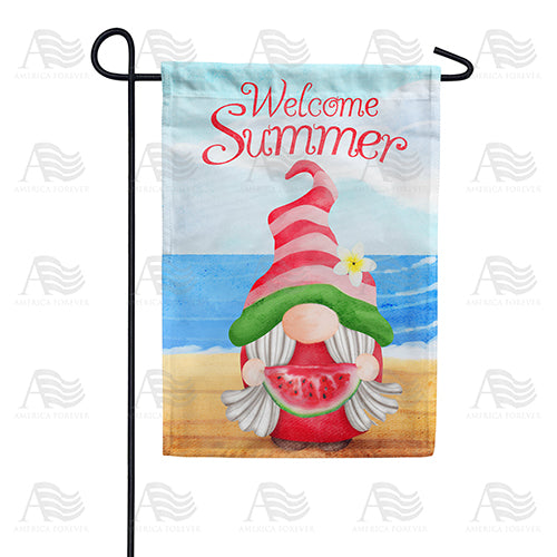 America Forever Gnome At Seashore Garden Flag