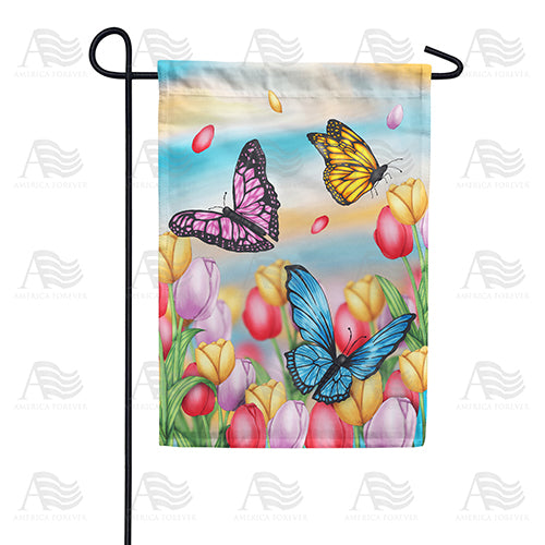 America Forever Spring Floral Butterflies Garden Flag