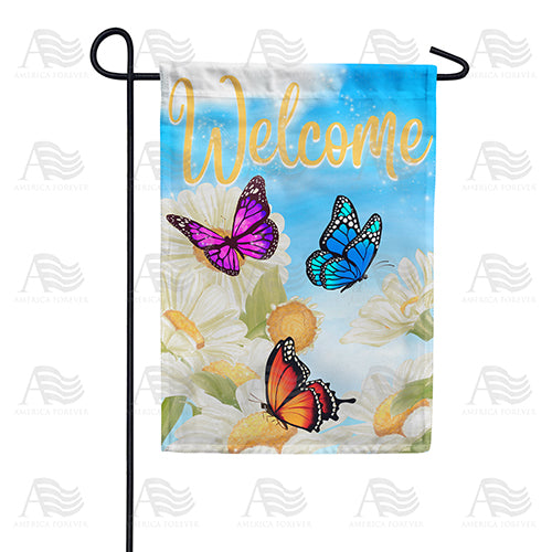 America Forever Butterfly Welcome Garden Flag