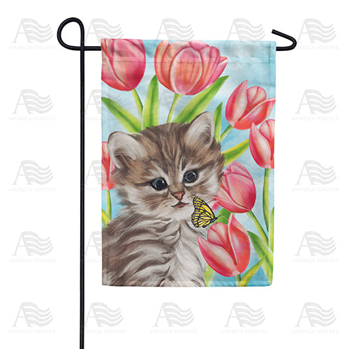 America Forever Spring Kitten Garden Flag