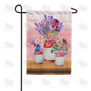 America Forever Old Jar Bouquets Garden Flag