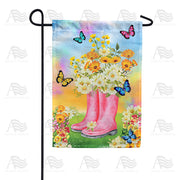 America Forever Boot Blooms Garden Flag