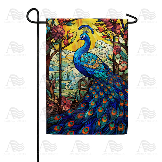 America Forever Picturesque Peacock Garden Flag
