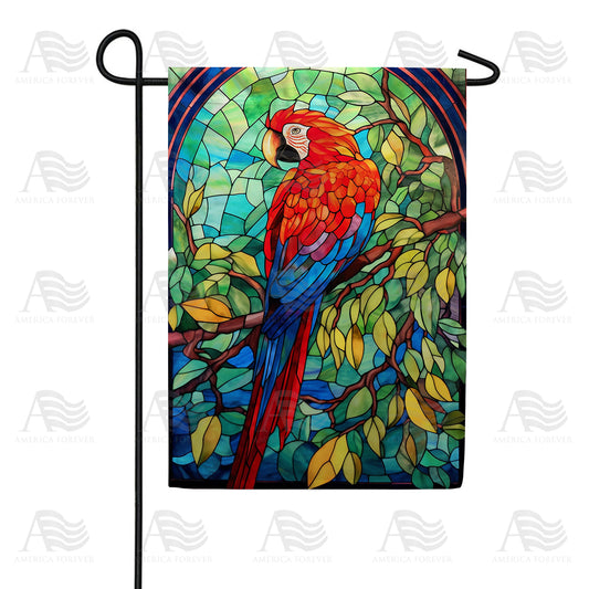 America Forever Colorful Glass Parrot Garden Flag
