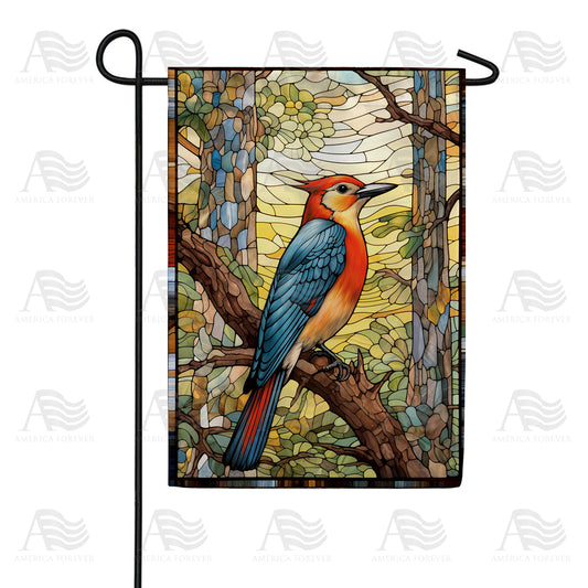 America Forever Brightly Colored Woodpecker Garden Flag
