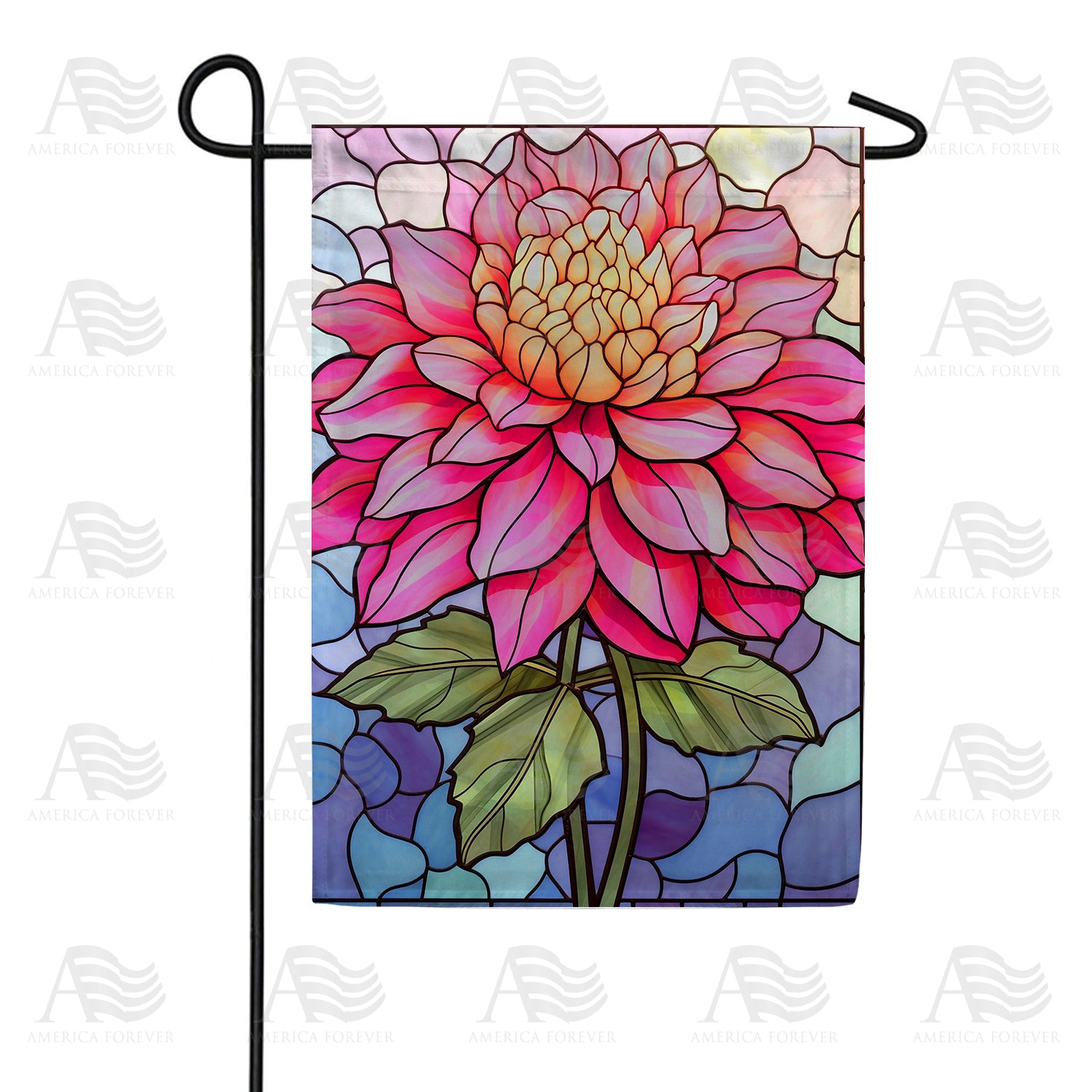 America Forever Radiant Pink Dahlia Garden Flag
