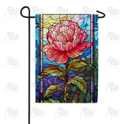 America Forever Pink Flower Stained Glass Garden Flag