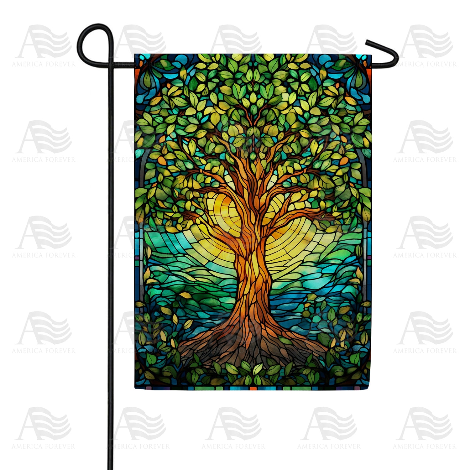 America Forever Green Tree Of Life Garden Flag