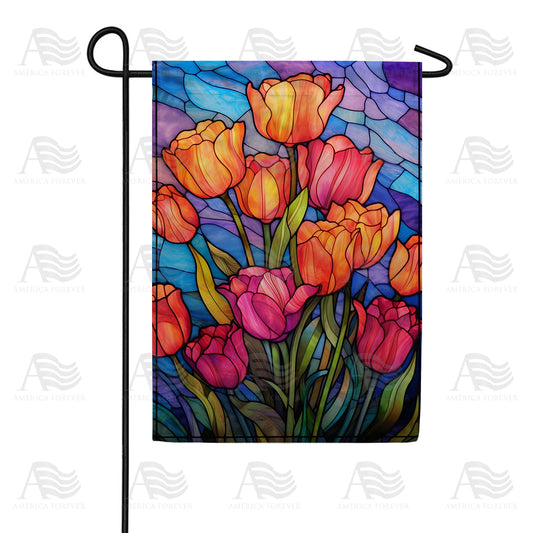 America Forever Glorious Tulips Garden Flag