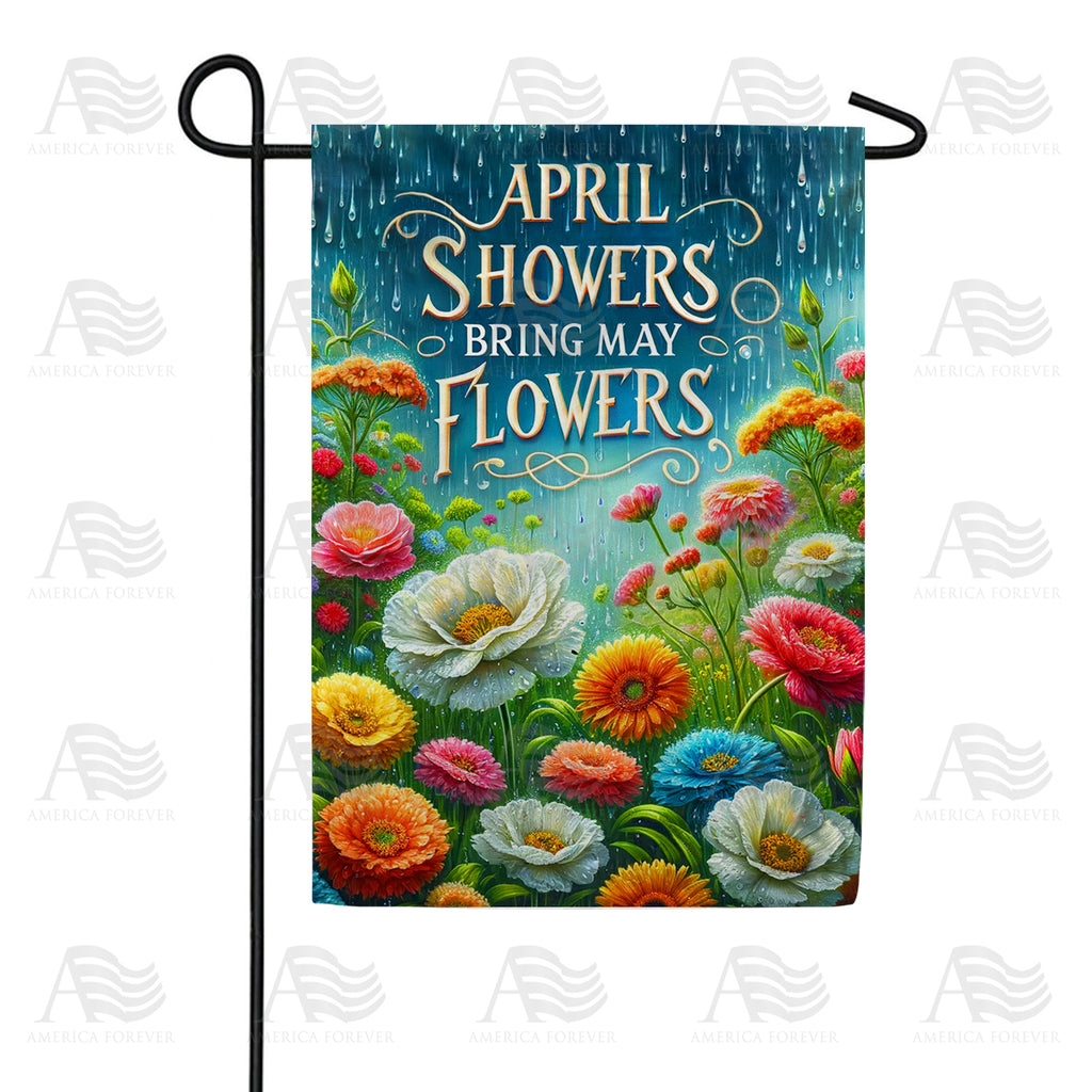 America Forever May Flower Blooms Garden Flag