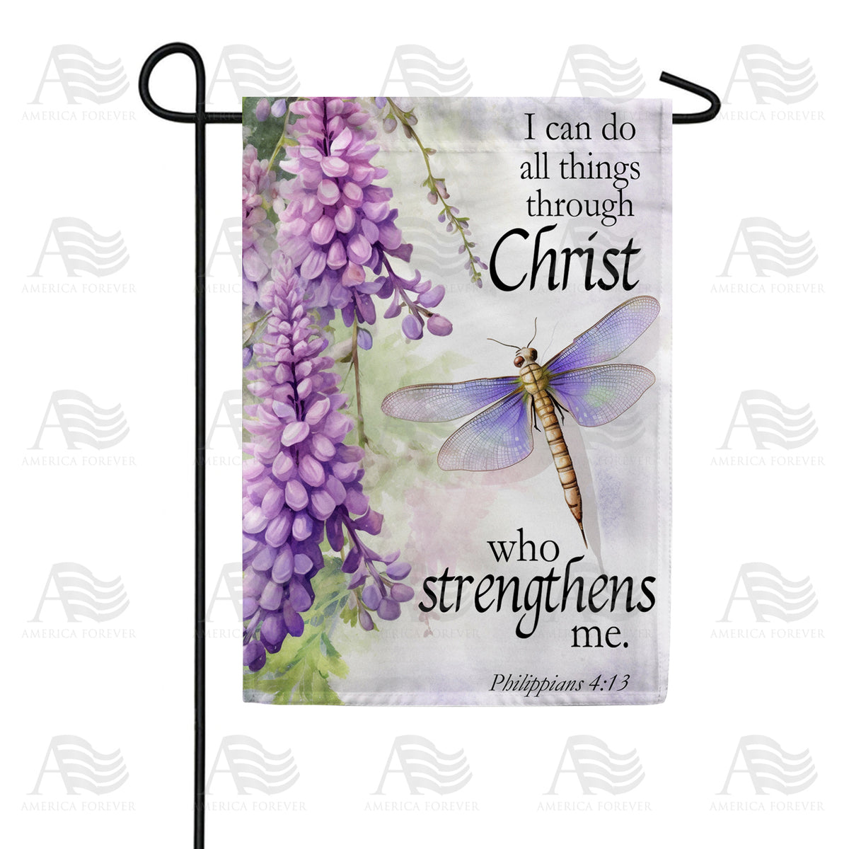 America Forever All Things Through Christ Garden Flag
