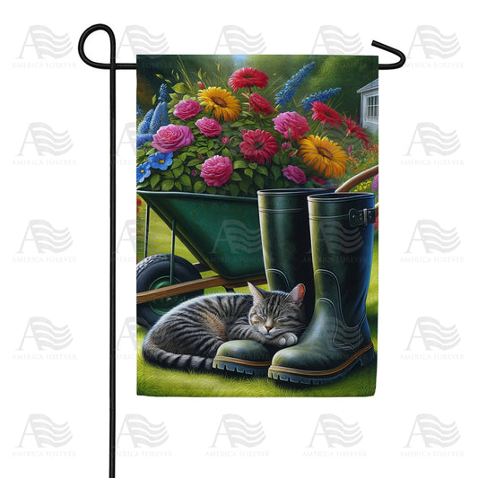 America Forever Garden Bliss Cat Nap Garden Flag