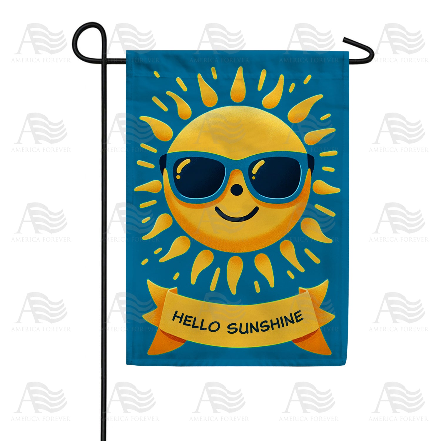 America Forever Sunny Smiles Garden Flag