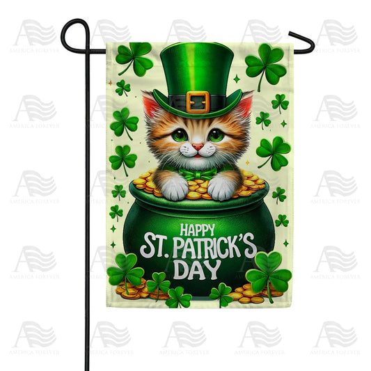 America Forever Emerald Paws Pot O' Gold Garden Flag