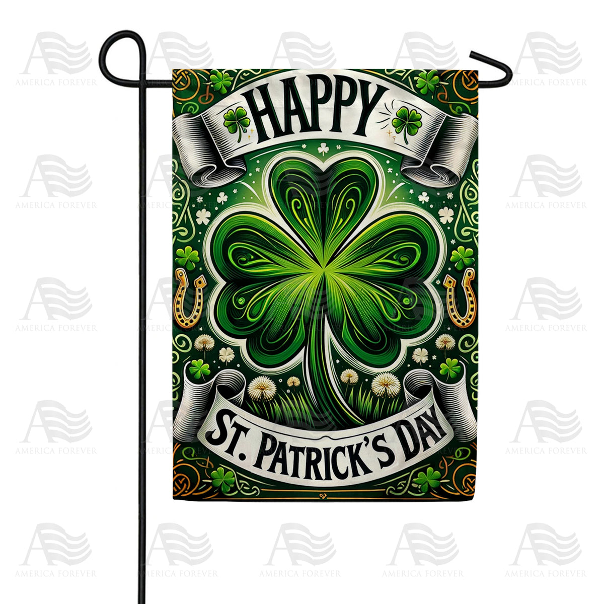America Forever Celtic Clover Festivities Garden Flag