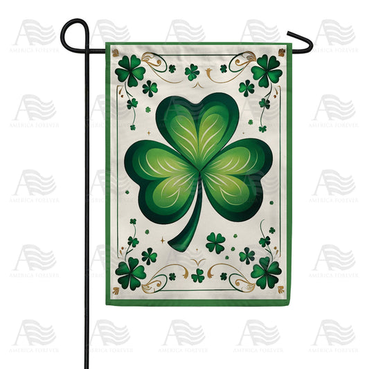 America Forever Emerald Elegance Shamrock Garden Flag