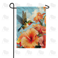 America Forever Hummingbird Amongst Hibiscus Garden Flag