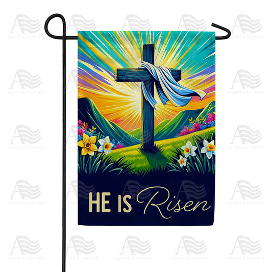 America Forever Resurrection Morning Cross Garden Flag