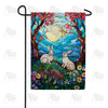 America Forever Moonlit Stained Glass Bunnies Garden Flag