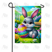America Forever Cheerful Bunny with Easter Egg Garden Flag