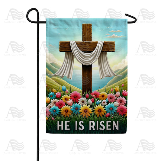 America Forever Sunrise Resurrection Cross Garden Flag