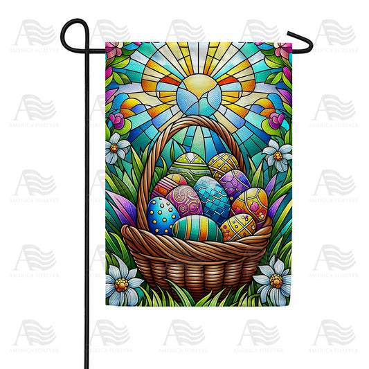 America Forever Stained Glass Easter Basket and Sunrise Garden Flag