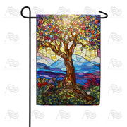 America Forever Stained Glass Tree of Life Garden Flag