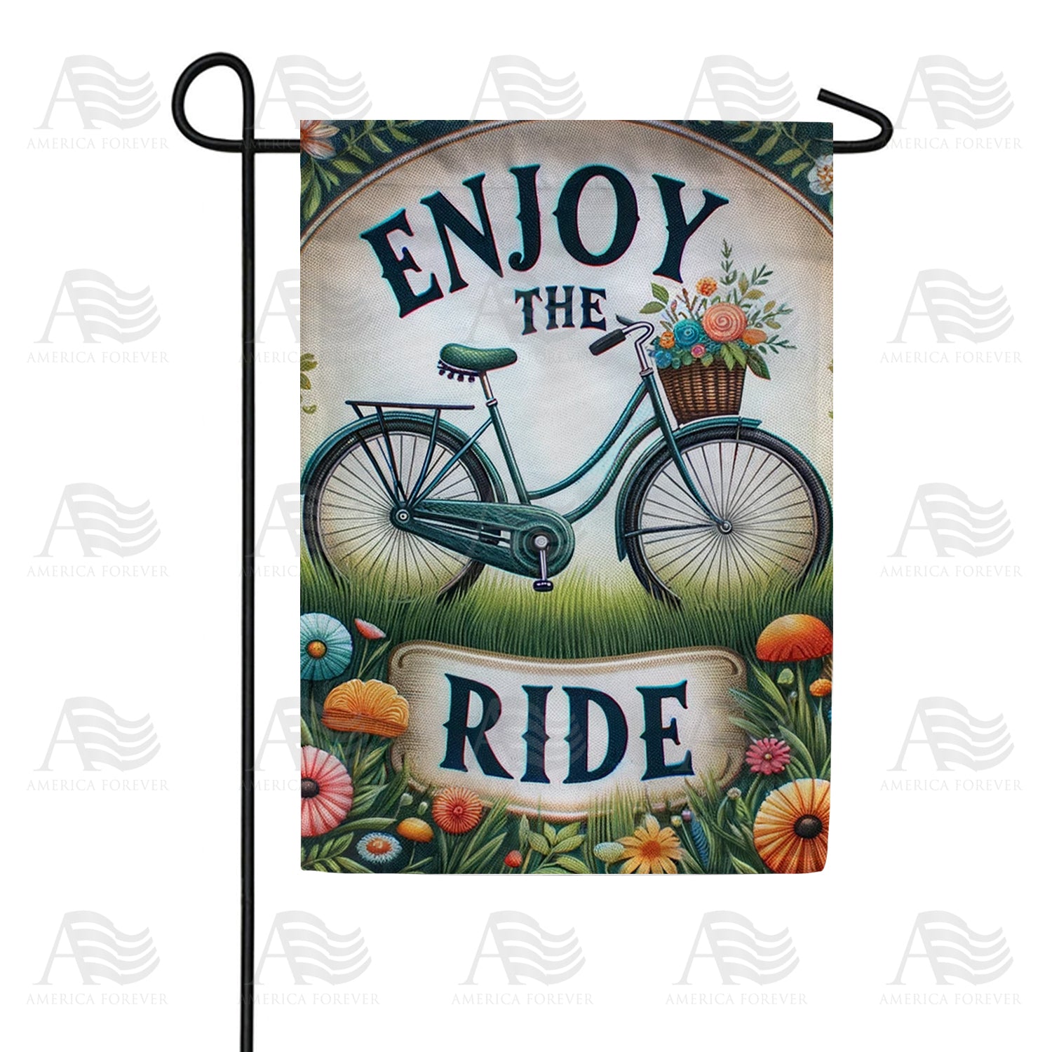 America Forever Enjoy the Ride Bicycle Garden Flag
