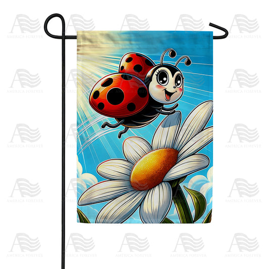 America Forever Ladybug on Daisy Delight Garden Flag