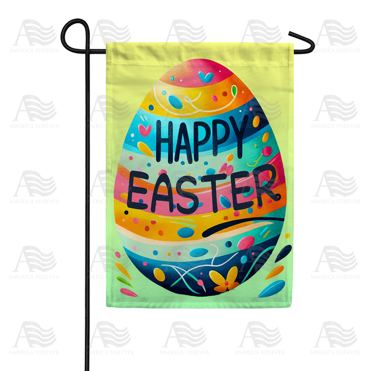 America Forever Colorful Easter Egg Greeting Garden Flag